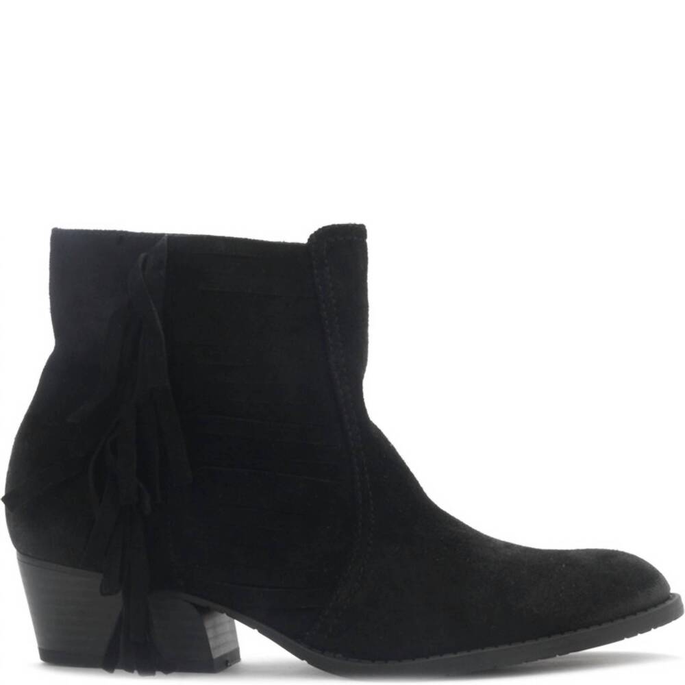 NEW KENNETH COLE women's raw dy fringe ankle boots in black
